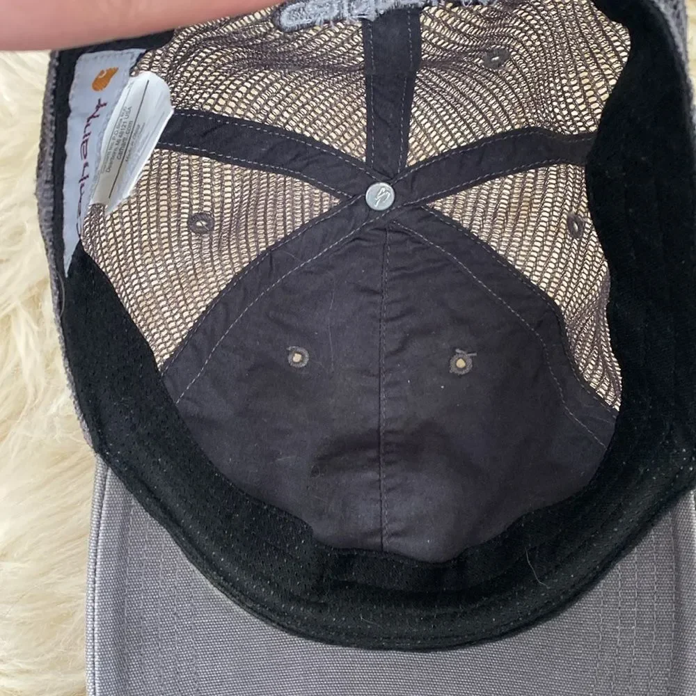 Carhartt Gray Sun Faded Hat Logo Patch Adjustable Curved Brim Unisex Street